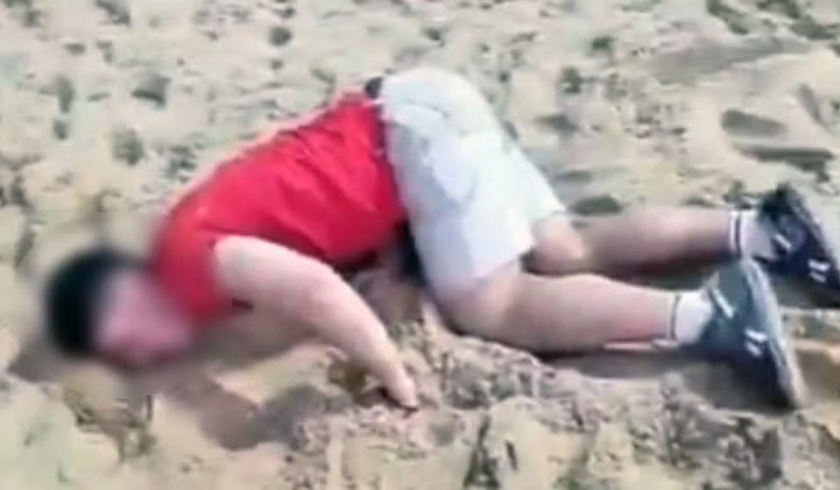 Turistas foram abandonados na praia de Ipanema e socorridos por um entregador de pão (Foto/Reprodução/TV Globo)