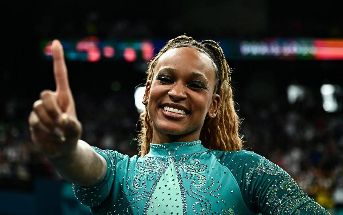 Rebeca Andrade nas Olimpíadas de Paris 2024 (Foto/Gabriel BOUYS/AFP)