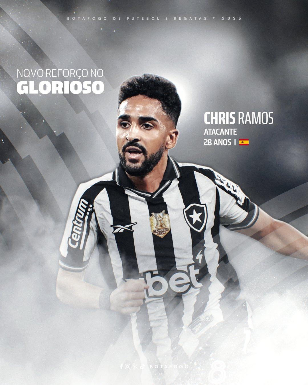 A chegada de Chris Ramos se insere em um contexto de profunda reformulação no elenco alvinegro (Foto/Botafogo/Divulgação)