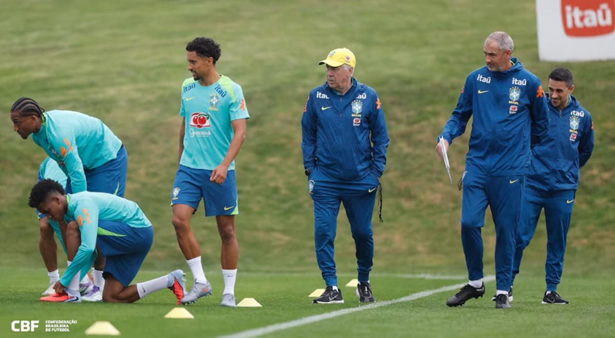 Ancelotti comanda primeira atividade em Teresópolis de olho nos jogos contra Chile e Bolívia (Foto/Rafael Ribeiro/CBF)