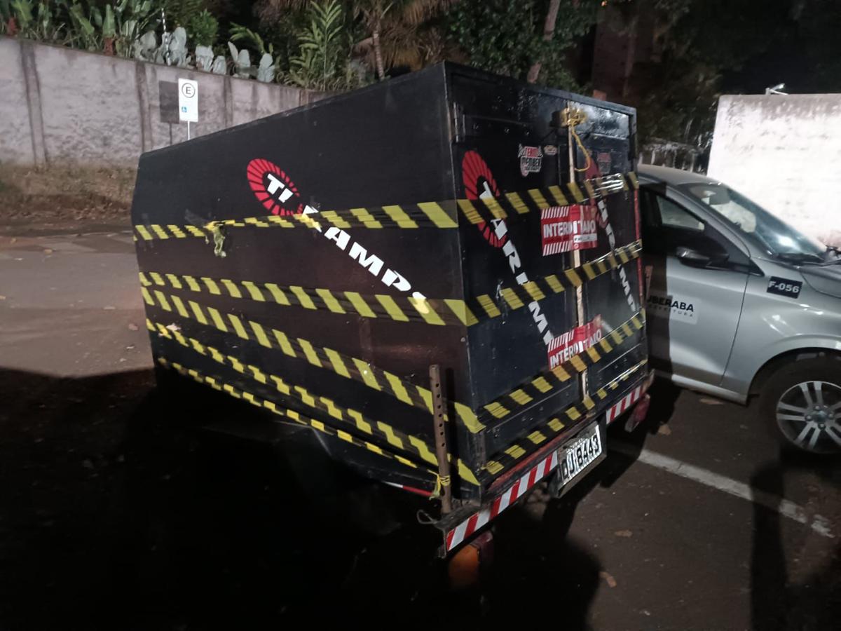 O Departamento de Posturas aplicou multa no valor de 30 UFMs e lavrou auto de apreensão do reboque com o equipamento de som automotivo. (Foto/Divulgação)