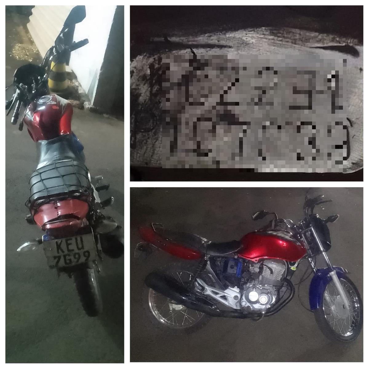 Motocicleta adulterada seguiu para pátio credenciado em Uberaba. (Foto/Divulgação/PMMG)