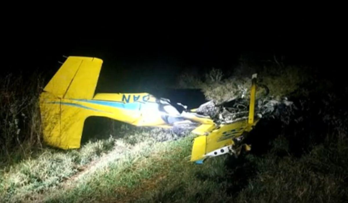 Avião de pequeno porte caiu na noite dessa terça-feira (23/9) no Pantanal (Foto/Reprodução/TV Globo)