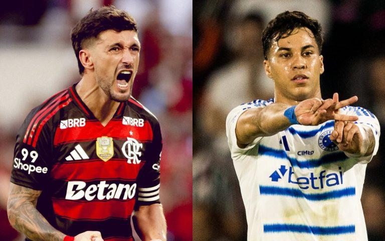 Arrascaeta e Kaio Jorge brigam pela artilharia do Brasileirão (Fotos/Flamengo/Divulgação/Rodrigo Ferreira/Cruzeiro)