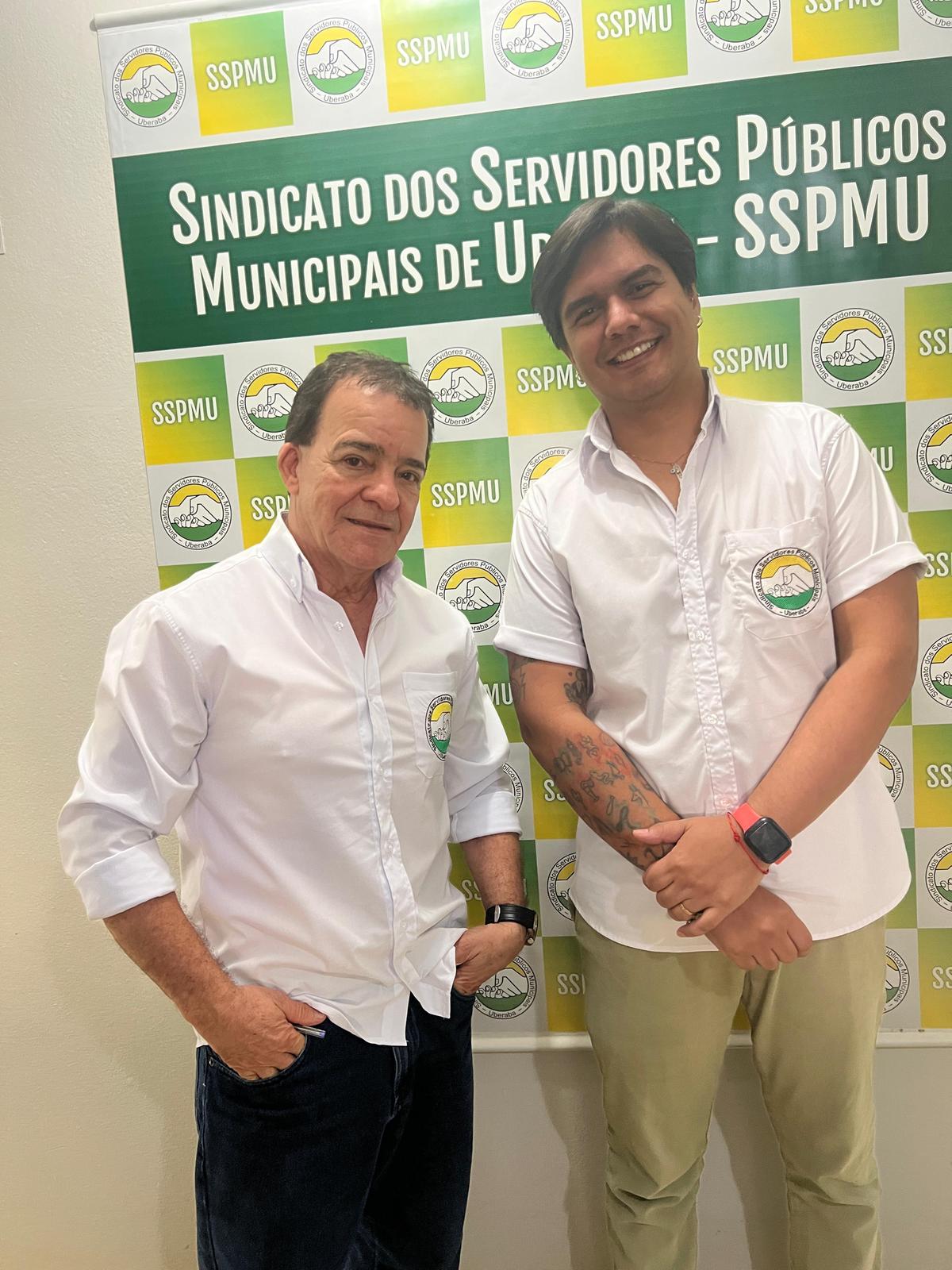 Presidente do SSPMU, Luís Carlos dos Santos, e o vice-presidente Phablo Lemes. (Foto/Divulgação)