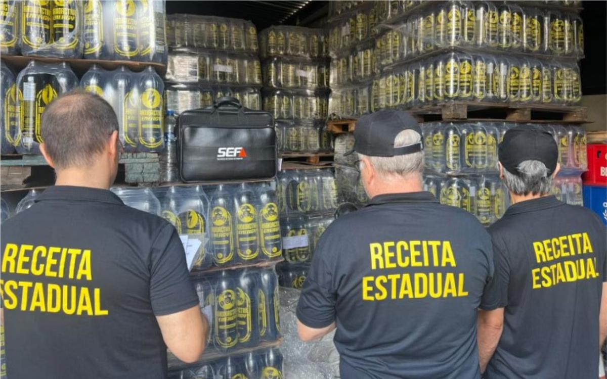 Apreensão de bebidas feita pela Receita Estadual (Foto/Receita Estadual/Divulgação)