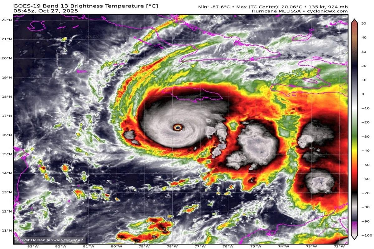 Furacão Melissa chega à categoria 5 e ameaça o Caribe com ventos de 260 km/h (Foto/Reprodução)