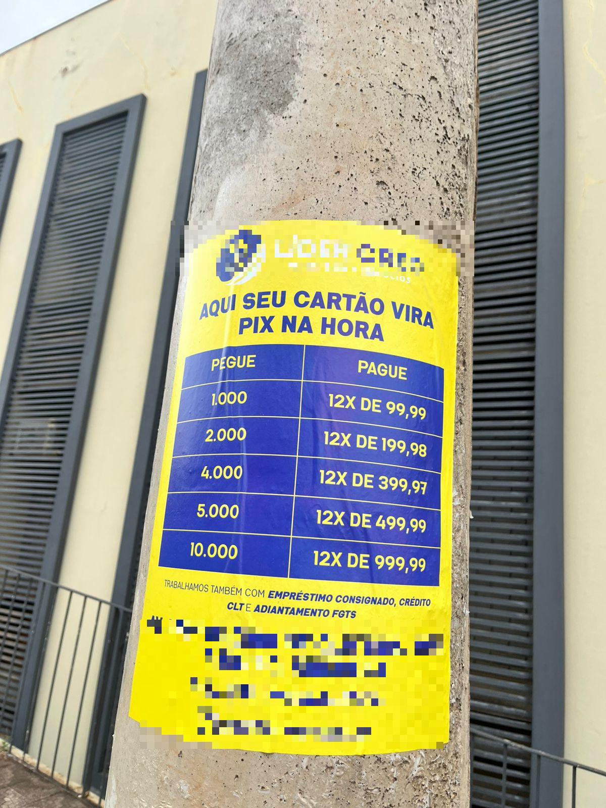 A fixação de cartazes nos postess de Uberaba é proibida pelo Código de Posturas do município (Foto/Divugação)