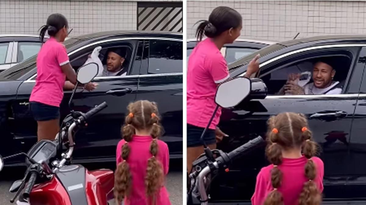 Neymar voltou à doceria em Santos onde havia deixado R$ 100 e recebeu os doces que tinha pago um dia antes (Foto/Instagram)