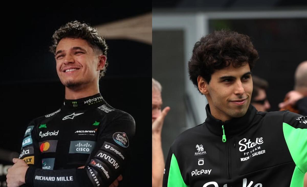 Norris faz volta perfeita e garante a pole; Bortoleto não participa após forte acidente (Foto/Montagem)