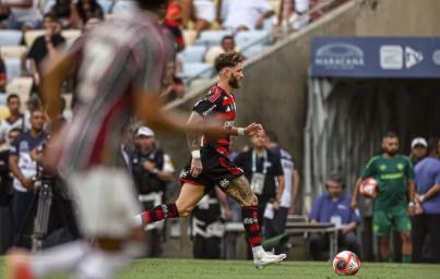 Léo Pereira durante a partida do Flamengo com o Fluminense (Foto/Paula Reis/Flamengo)