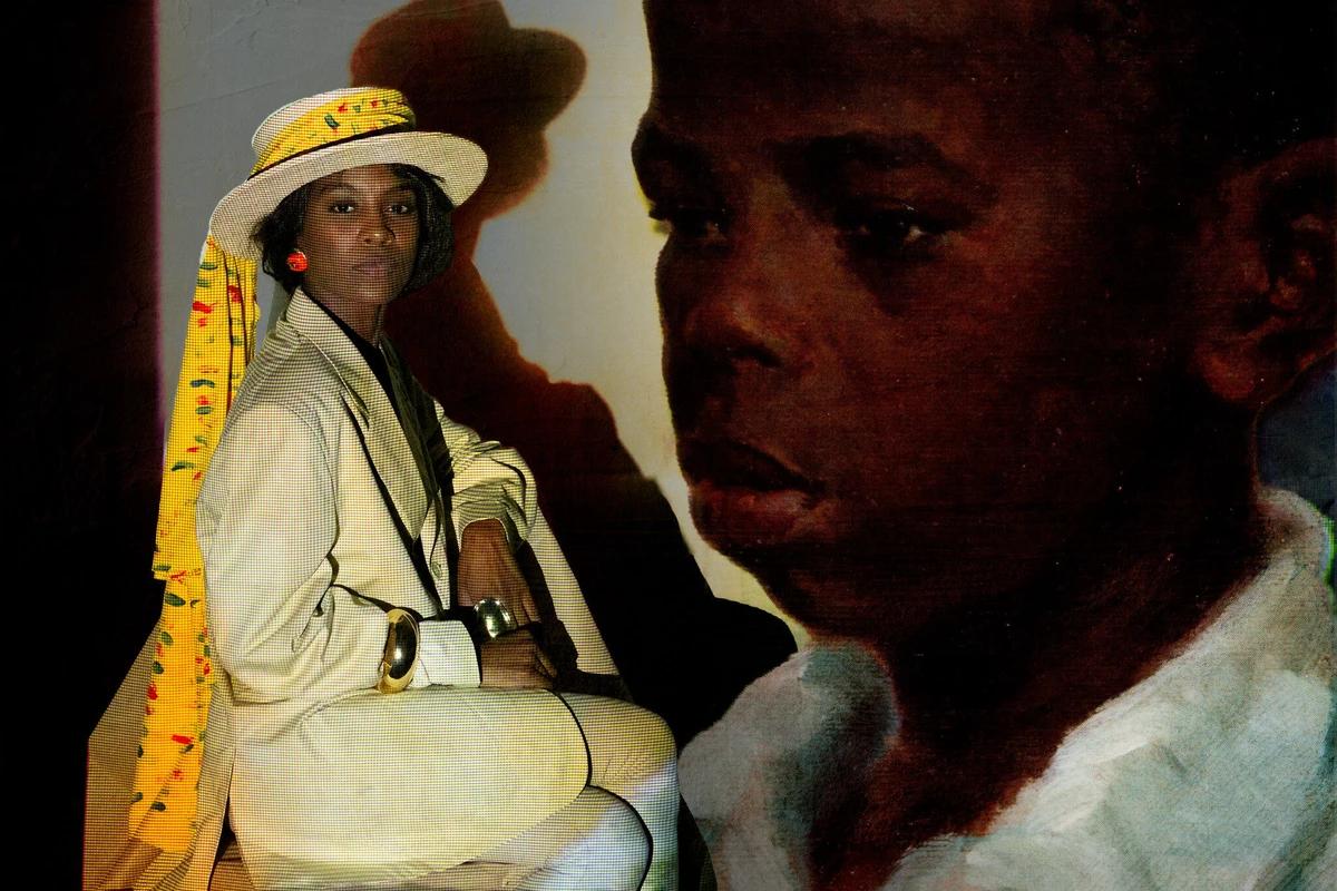 Jeniffer Dias como Irene na peça 'Os Irmãos Timótheo da Costa', que resgata as histórias de João e Arthur Timótheo da Costa, dois pintores negros que foram precursores do modernismo no Brasil (Foto/Luiz Antonio Pilar/Divulgação)