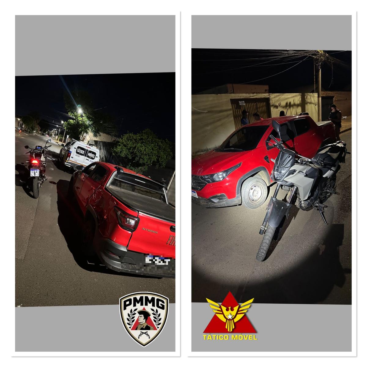 Veículos com sinais de furto e chassi picotado foram encontrados na casa do suspeito. (Foto/Divulgação/PMMG)