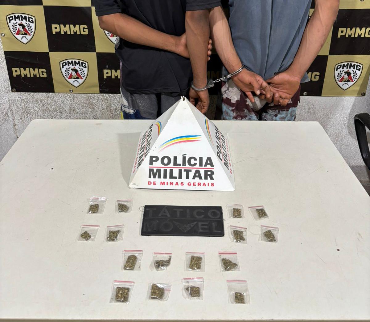 Operação Batida Policial apreende 16 tabletes de maconha em ponto de tráfico no Residencial 2000. (Foto/Divulgação/PMMG)