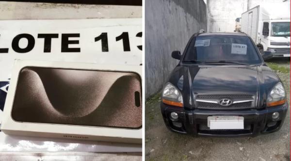 Leilão da Receita tem iPhone por R$ 580 e Tucson por R$ 6,3 mil (Foto/Reprodução)