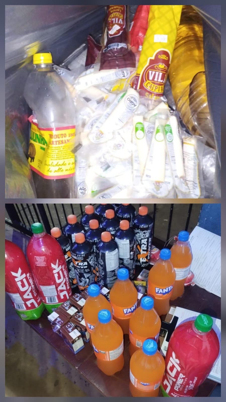 Operação Adegas do Crime apreende alimentos vencidos, bebidas adulteradas e carnes clandestinas em fiscalização realizada na área do 4º BPM. (Foto/Divulgação/PMMG)