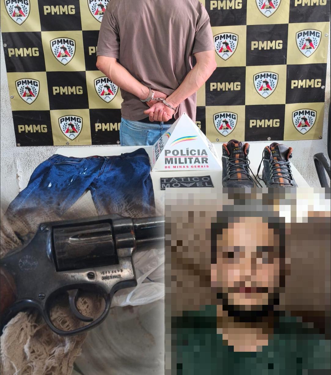 Polícia Militar prende dois suspeitos apontados como autor e apoio no homicídio ocorrido no Anatê. (Foto/Divulgação/PMMG)