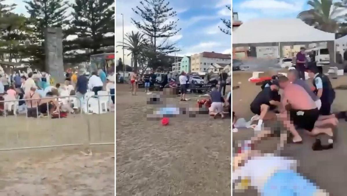 Equipes de resgate socorrem feridos após ataque a tiros em praia de Sidney, na Austrália (Foto/Reprodução/ X)