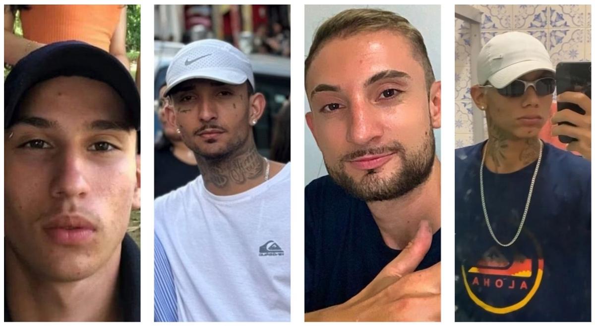 Guilherme, Bruno, Daniel e Pedro estão desaparecidos desde o dia 28. (Foto/Arquivo Pessoal/Divulgação)