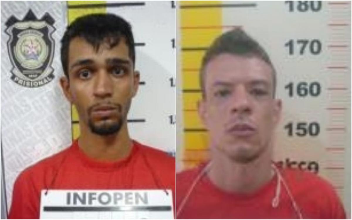 Detentos Bruno Eduardo Silva Soares e Gilberto Alves dos Santos escapam de presídio em Uberlândia. (Foto/Sejusp/Divulgação)