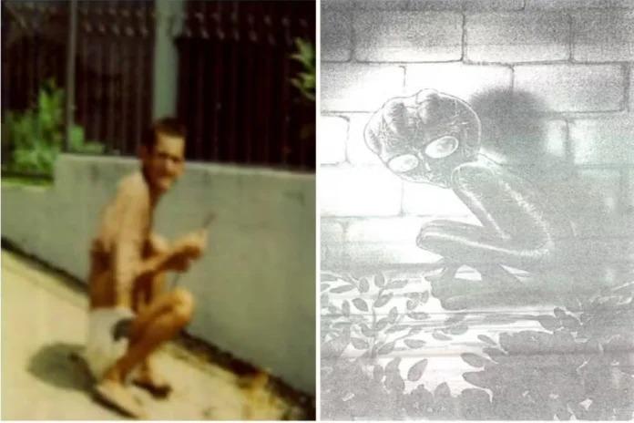 Foto de homem, com suposto problema mental, anexada ao inquérito do ET de Varginha (MG). (Foto/Reprodução)