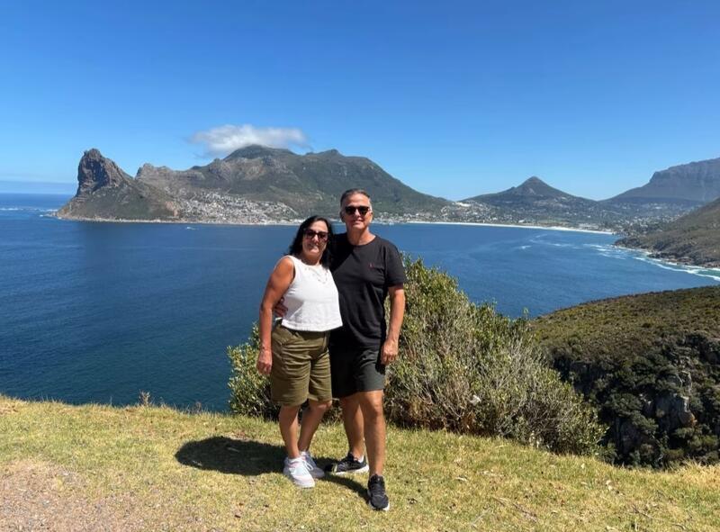 Na África do Sul, casal Claudinha e André Jerônimo (Foto/Arquivo pessoal)