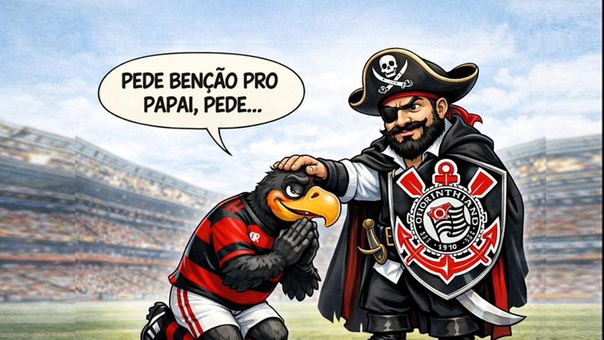 Após vencer o Flamengo, Corinthians ironiza rival nas redes sociais (Foto/Montagem)