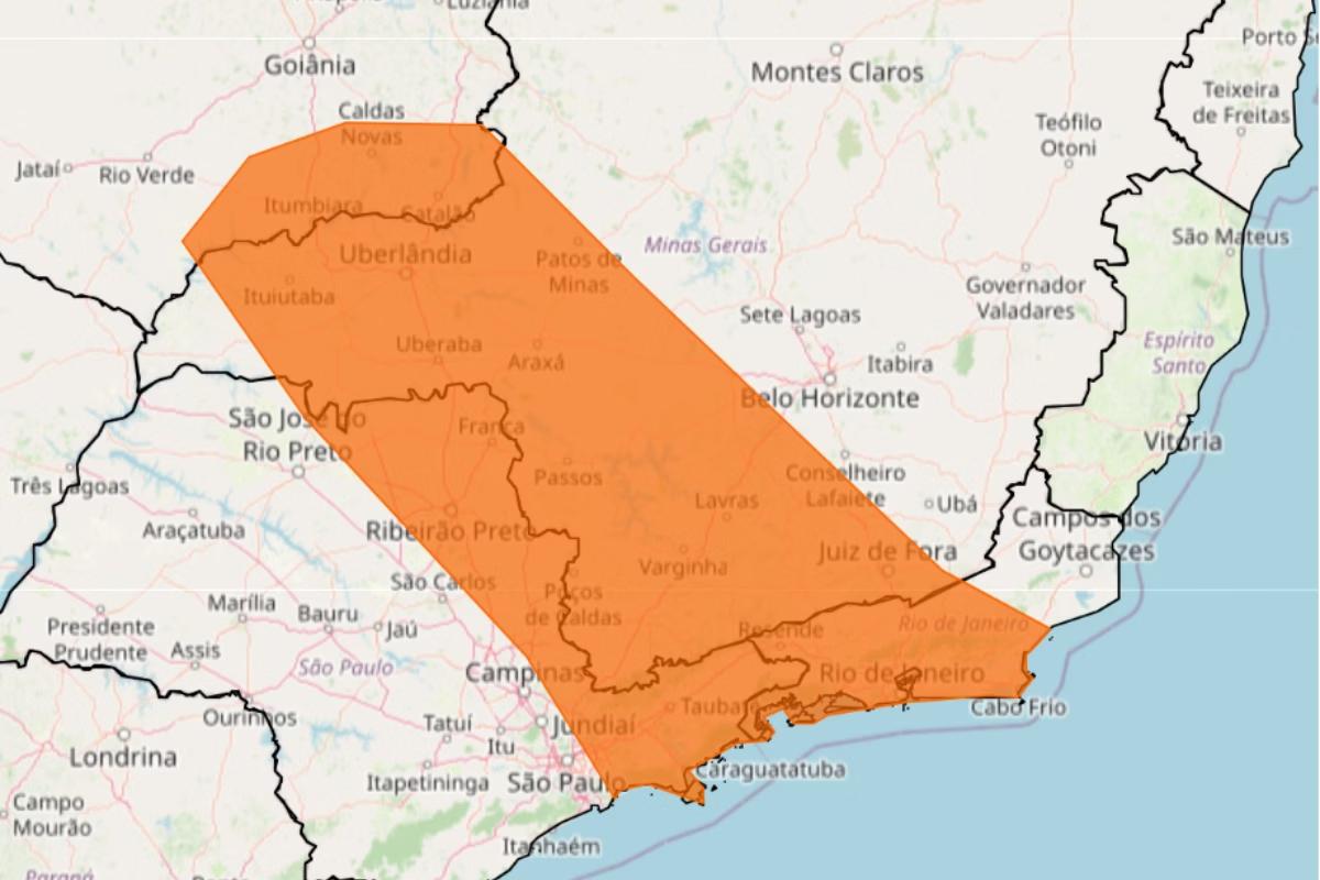 Risco de alagamentos, ventos fortes e descargas elétricas (Foto/Divulgação Inmet)