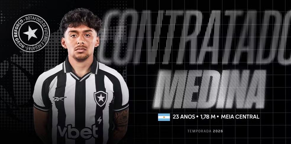 Medina é anunciado pelo Botafogo (Foto/Divulgação)