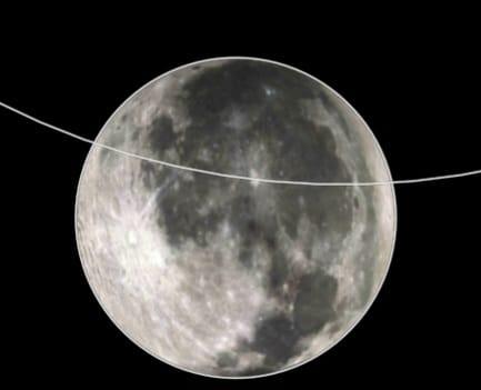 Linha mostra quanto da lua será atingida pelo eclipse penumbral (Foto/Reprodução)