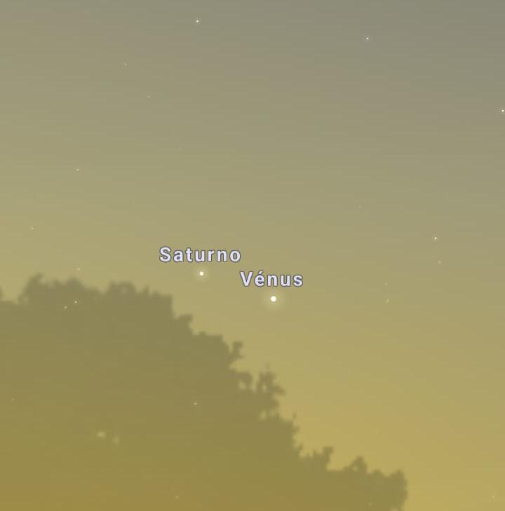 Saturno e Vênus estão bem próximos no céu (Foto/Reprodução)