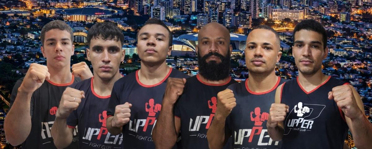 A delegação é formada por Jefferson, Jorge, Felipe Calacio, Felipe Faquim, André e Alexandre, todos integrantes da Academia Upper Fight Club (Foto/Divulgação)