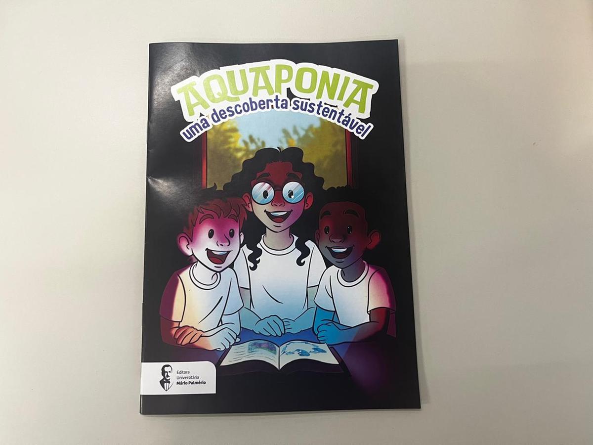Lançamento do gibi “Aquaponia: uma descoberta sustentável”. (Foto/Divulgação)