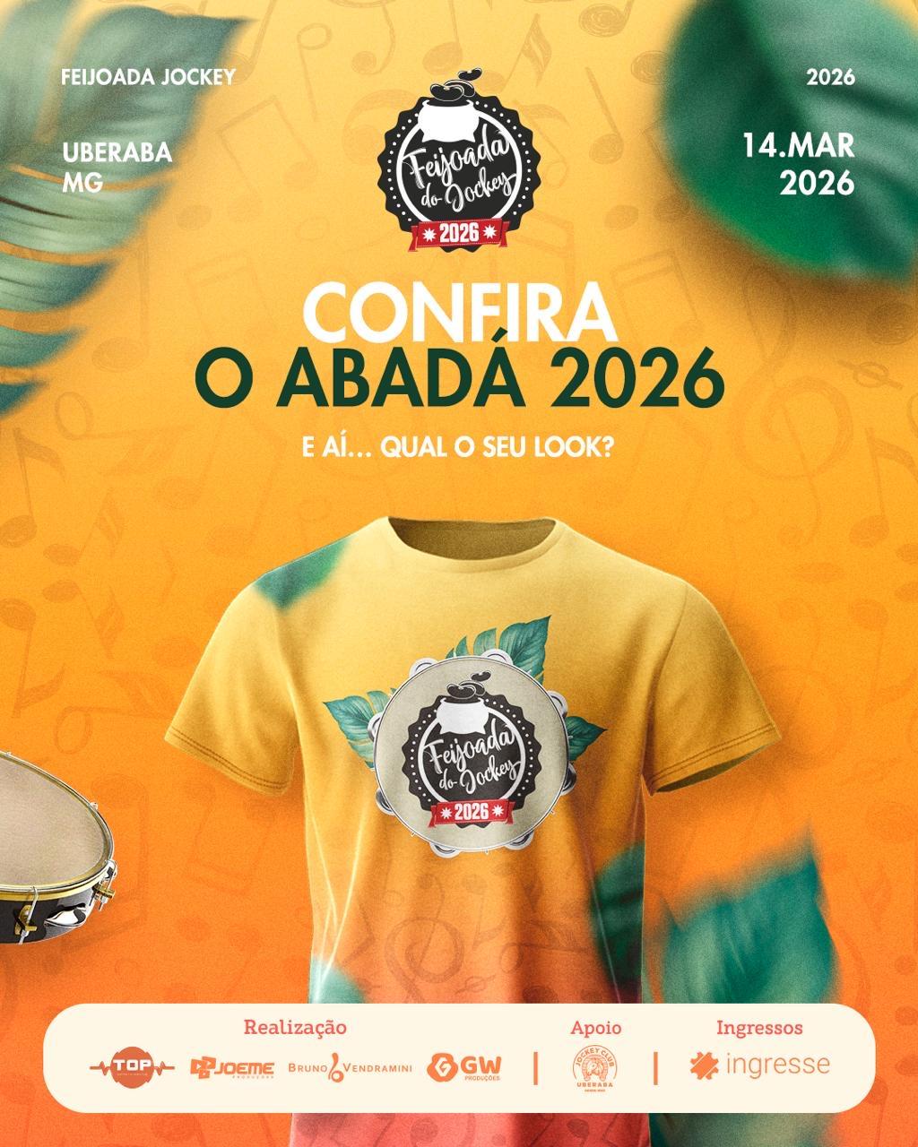 O abadá da Feijoada do Jockey 2026 já encanta! A contagem regressiva para o evento começou, e a entrega dos belos trajes inicia-se nesta quarta-feira (Foto/Reprodução)