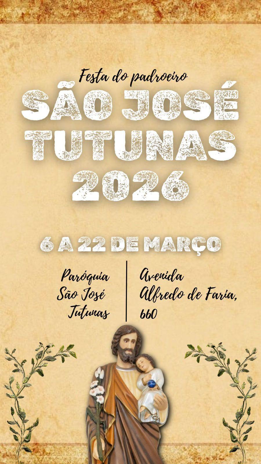 Todos convidados para a festa de São José no bairro Tutunas até o dia 22. Terço, missa e quermesse nos dias 12, 14, 15, 19, 20, 21 e 22 de março (Foto/Reprodução)