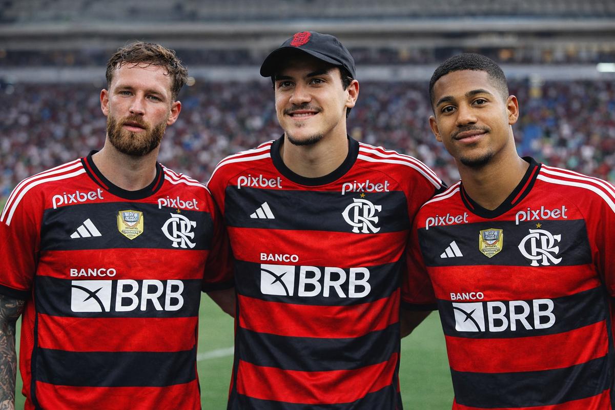 Samuel Lino, Léo Pereira e Pedro marcaram no Nilton Santos em jogo da 6ª rodada. (Foto/Reprodução)