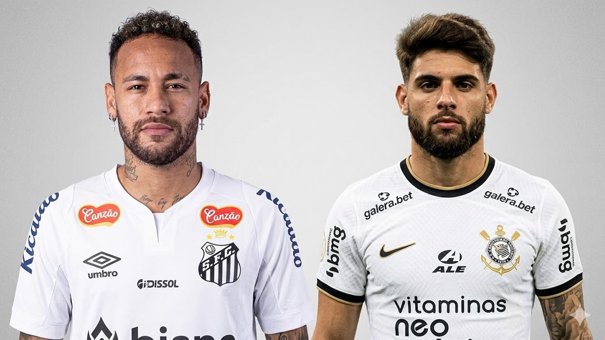 Partida acontece neste domingo às 16h, com expectativa pelo retorno de Neymar e possível volta de Yuri Alberto. (Foto/Montagem)