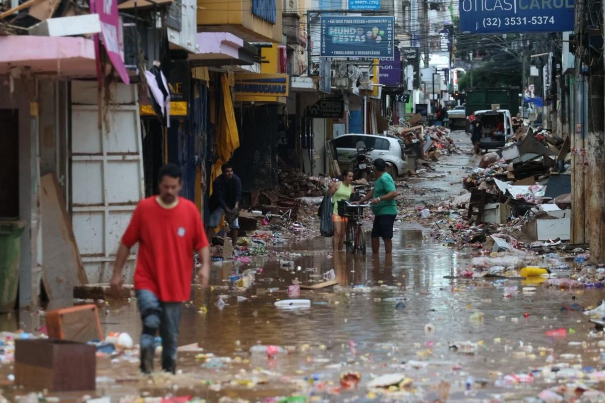 Ubá, na Zona da Mata mineira, foi atingida por chuvas extremas no final de fevereiro (Foto/Rodney Costa/O TEMPO)