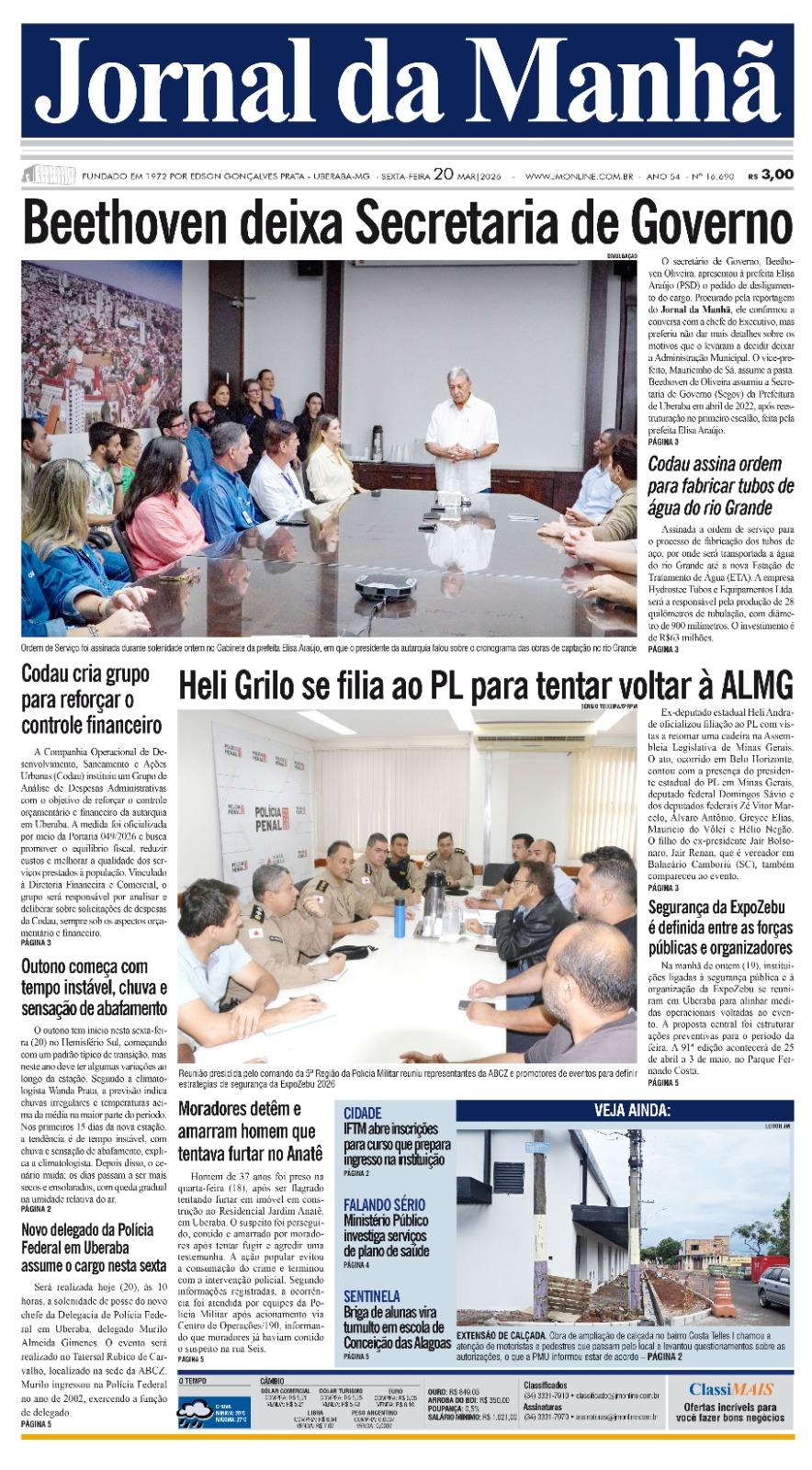 Edição do dia - 20/03/2026