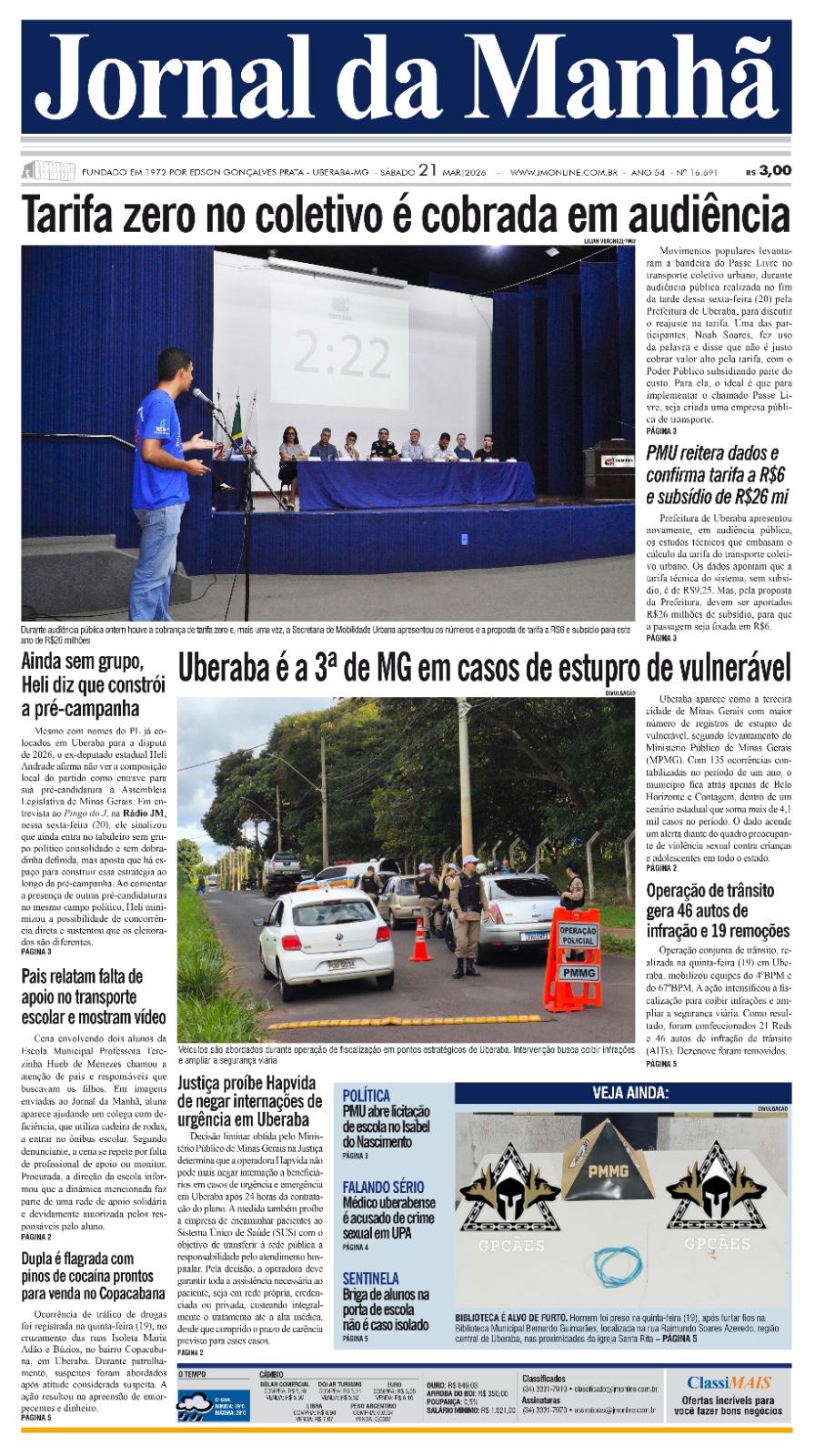 Edição do dia - 21/03//2026