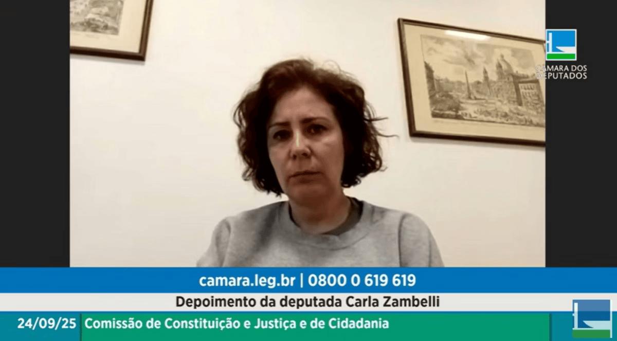 Extradição de Zambelli (foto) decidida pela justiça ainda depende de aval final do governo da Itália (Foto/Reprodução/Youtube)