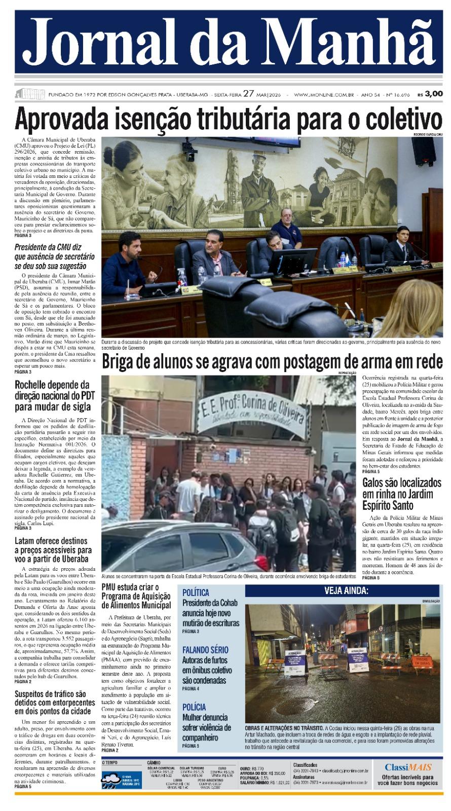 Edição do dia - 27/03/2026