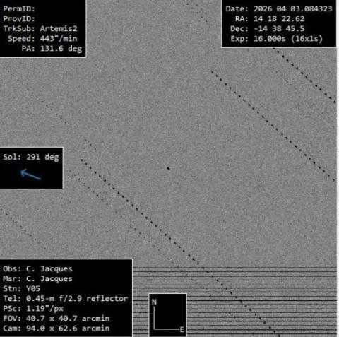 Imagem capturada a 36 mil km da Terra (Foto/Observatório Sonear)