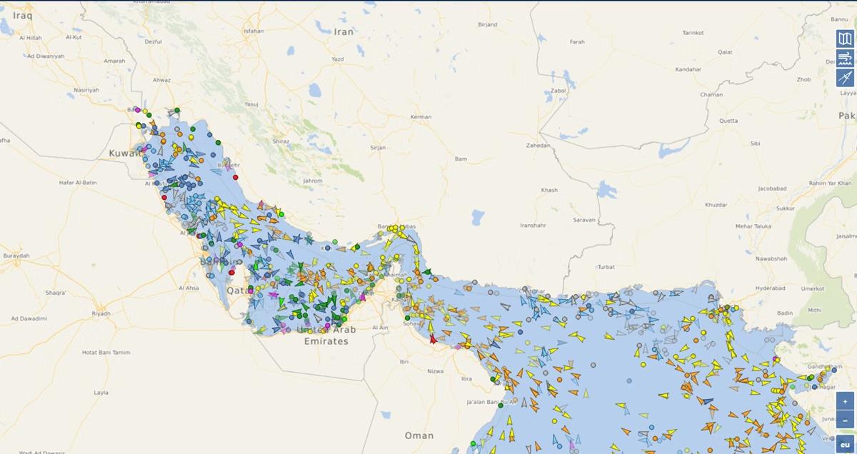 Monitoramento de navios pelo Estreito de Ormuz (Monitoramento de navios pelo Estreito de Ormuz)