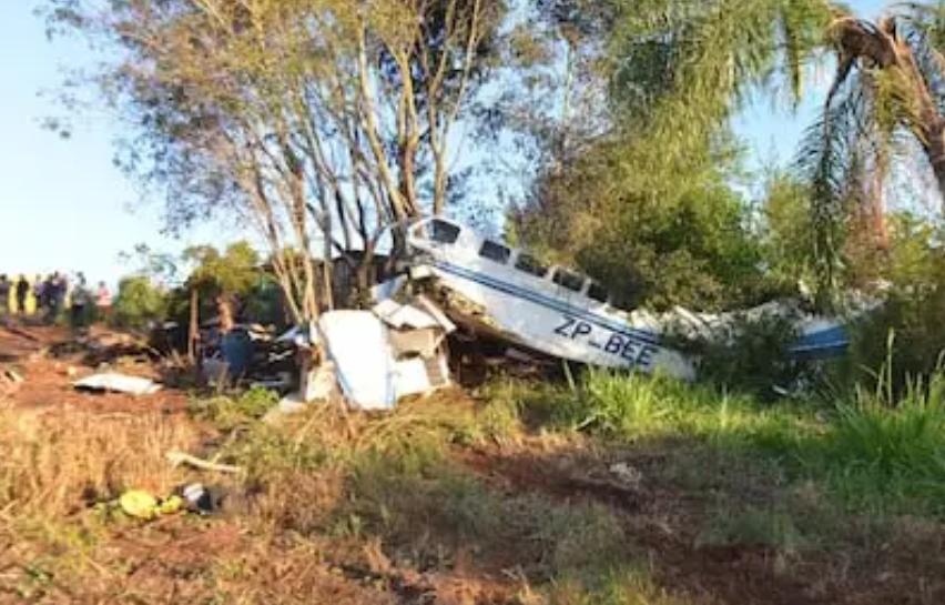Avião de pequeno porte caiu no Paraguai (Foto/Reprodução)