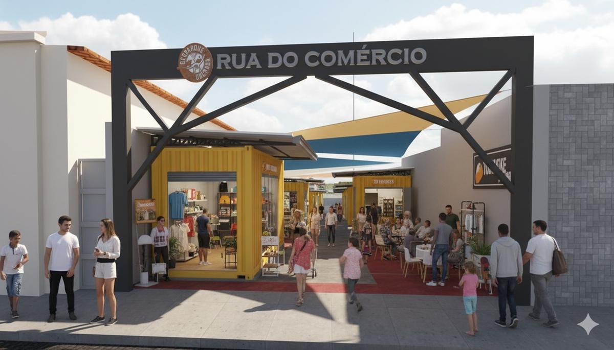 Perspectiva da fachada da “Rua do Comércio” pelo lado da Artur Machado, cuja conclusão de obra está prevista para novembro (Foto/Reprodução)