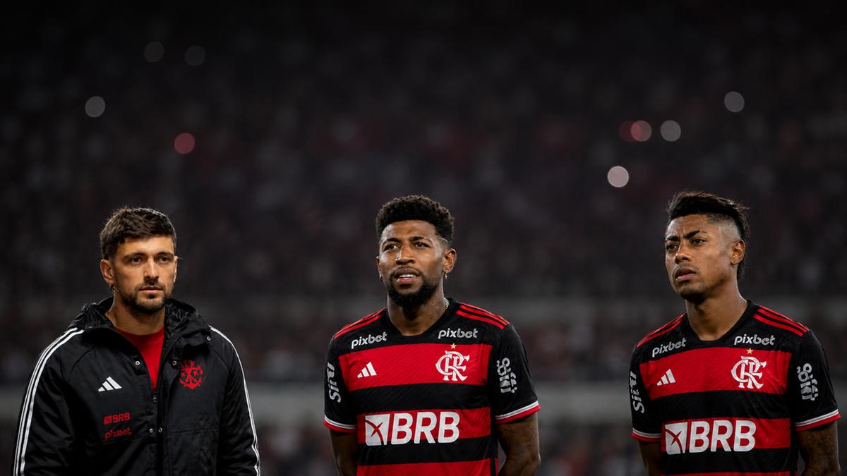 Arrascaeta, Emerson Royal e Bruno Henrique tiveram lesões pela agressividade dos argentinos (Foto/IA)