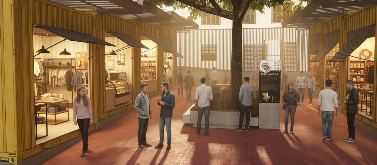Perspectiva de como deve ficar a transformação do Camelódromo em Rua do Comércio, a ser construída pela Quatro Construções (Foto/Reprodução)