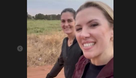 Nas redes sociais, a prefeita divulgou treino em estrada rural, destacando o condicionamento físico para a caminhada (Foto/Reprodução)