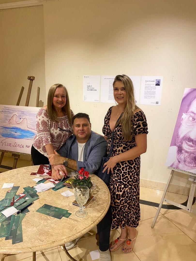 Lineu Miziara com sua esposa Elise e a sogra Magda (Foto/Arquivo pessoal)